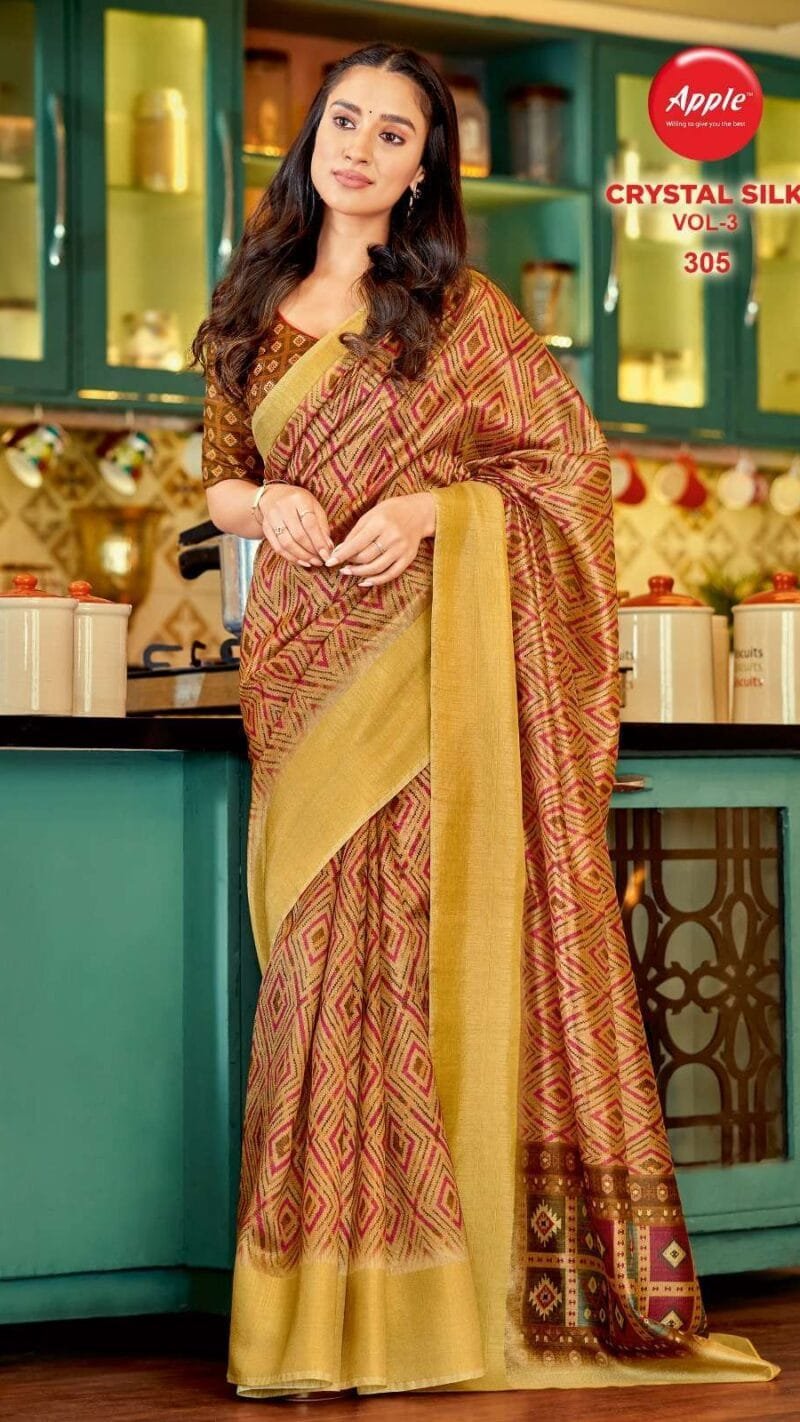 Crystal Silk Vol 3 Apple Wholesale Sarees