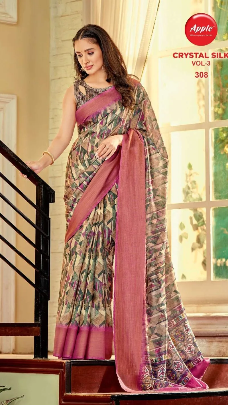 Crystal Silk Vol 3 Apple Wholesale Sarees