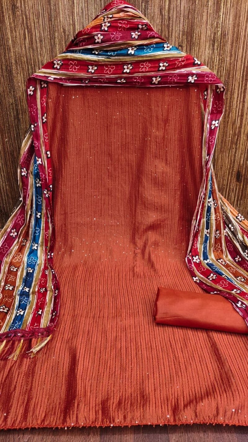 Diable Chanderi Croset Work Wholesale Dress Material