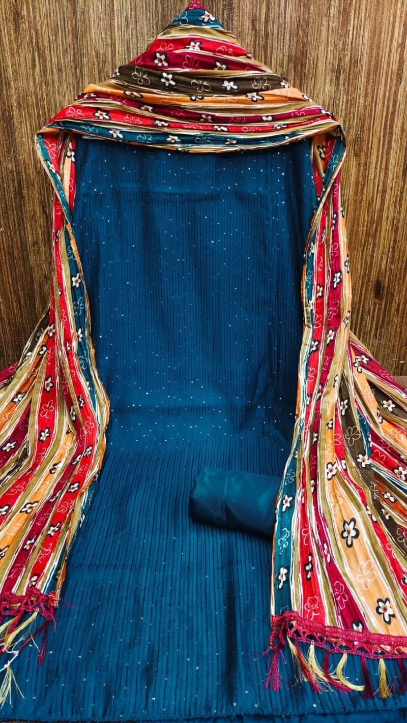 Diable Chanderi Croset Work Wholesale Dress Material