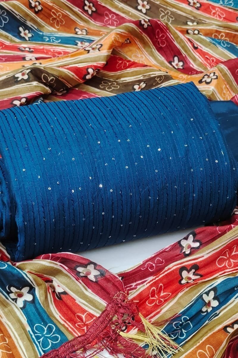 Diable Chanderi Croset Work Wholesale Dress Material