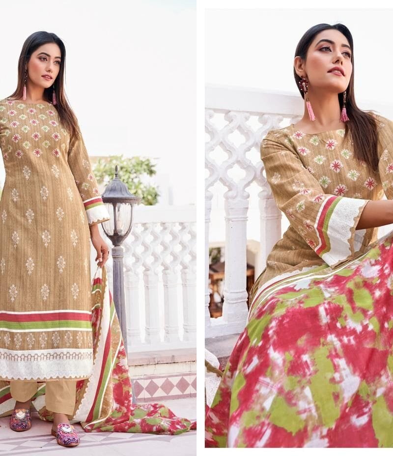 Falak Vol 7 Tanishk Fashion Pure Cotton Print Mal Mal Dupatta