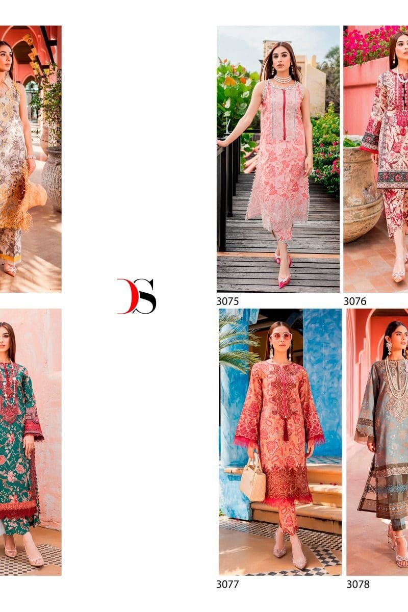 Firouds Flora Deepsy Pure Cotton With Heavy Patch Embroidery