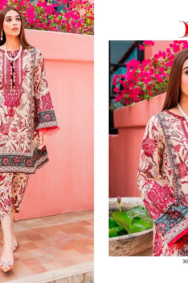 Firouds Flora Deepsy Pure Cotton With Heavy Patch Embroidery