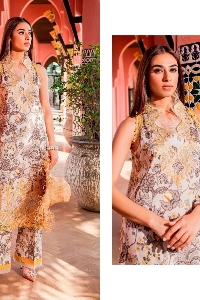 Firouds Flora Deepsy Pure Cotton With Heavy Patch Embroidery