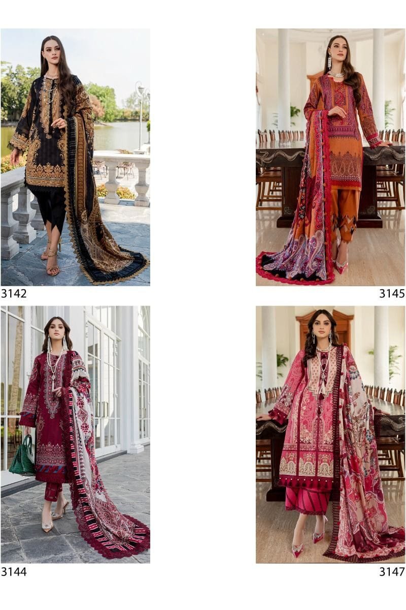 Firouds Urbane 2 Deepsy Suits Pure Cotton With Embroidery