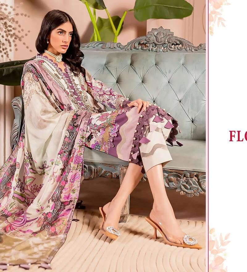 Florance Pure Cotton Print With Heavy Embroidered Pakistani Salwar Suits