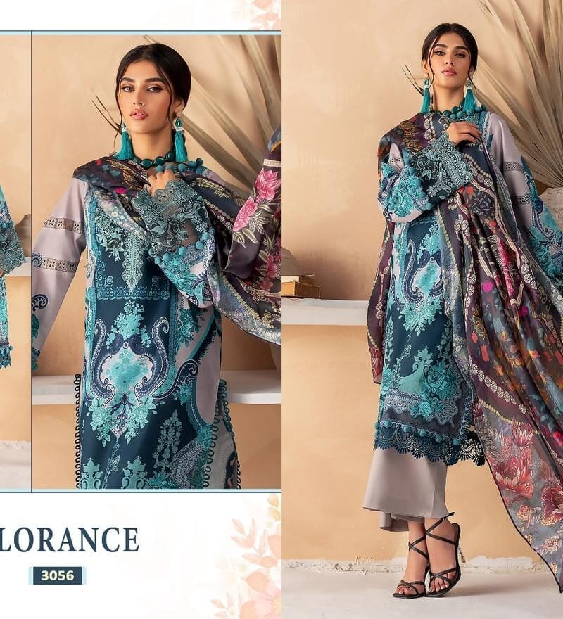 Florance Pure Cotton Print With Heavy Embroidered Pakistani Salwar Suits