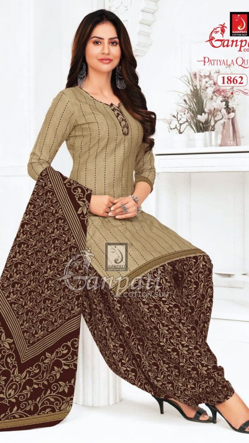 Ganpati Patiyala Queen Vol 7 Wholesale Cotton Dress Material