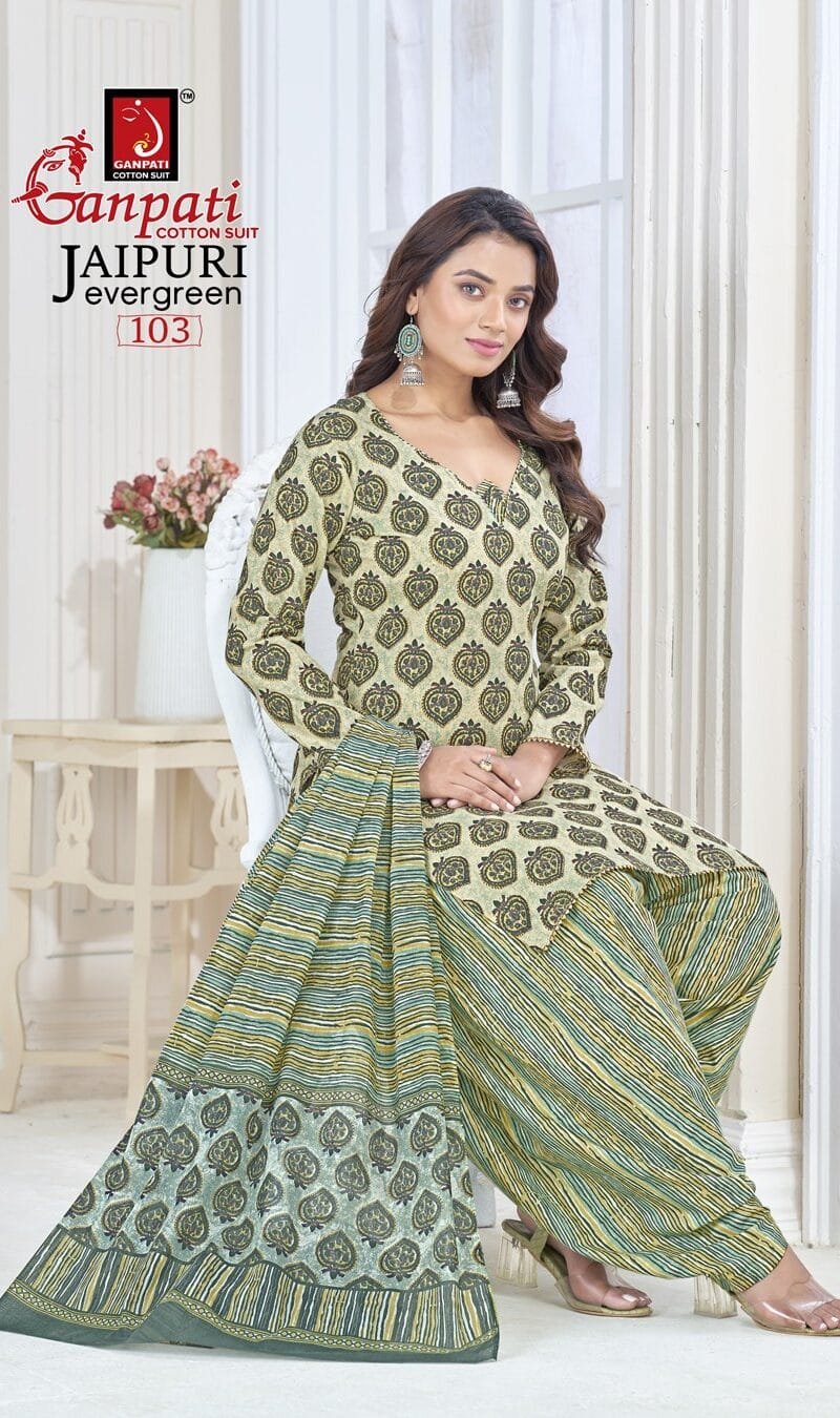 Ganpati- Summer Special Jaipuri Evergreen Cotton Dress Material