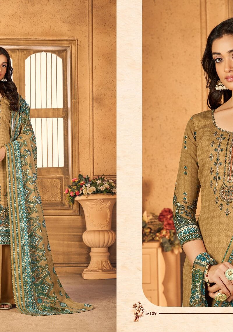 Gul-E-Naaz Fyra Designing Soft Cotton Kashmiri Print With Embroidery