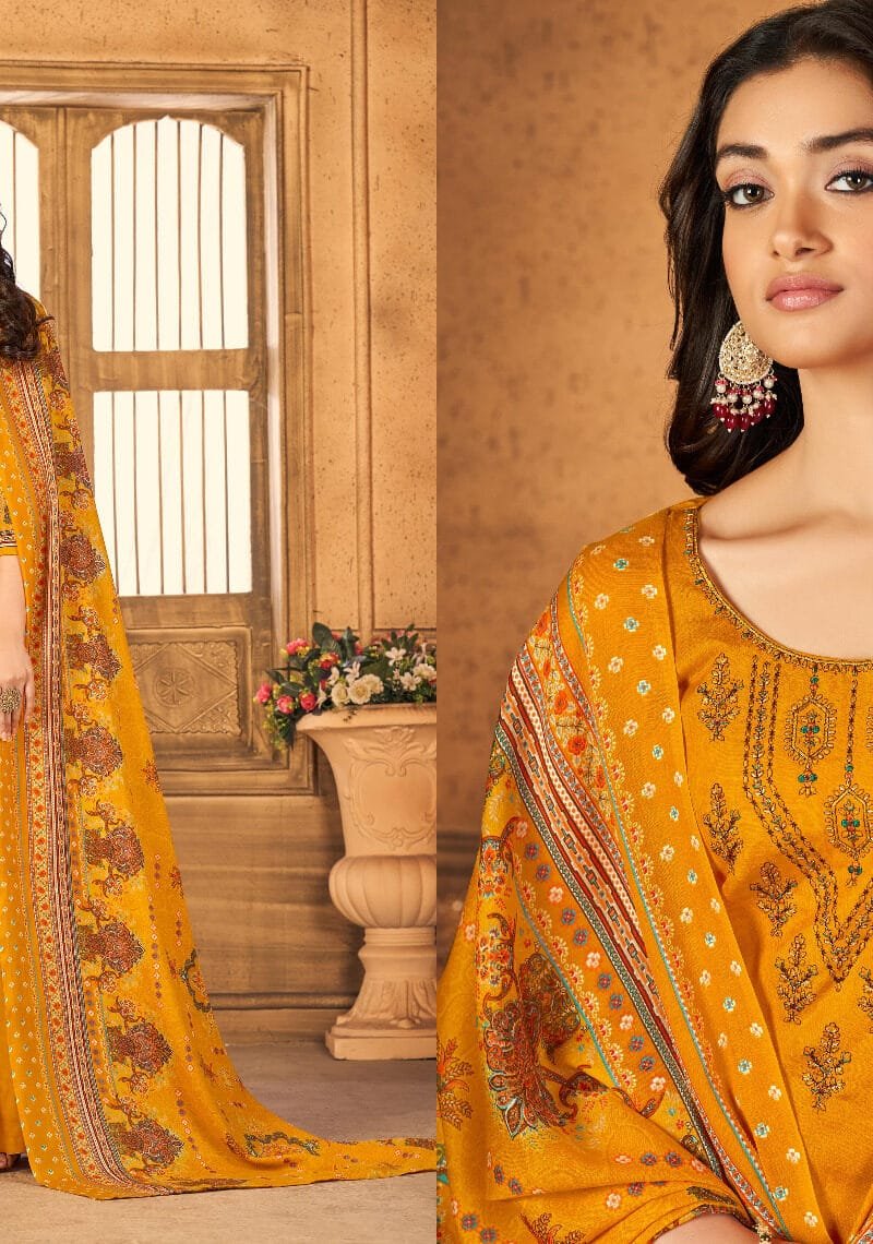 Gul-E-Naaz Fyra Designing Soft Cotton Kashmiri Print With Embroidery