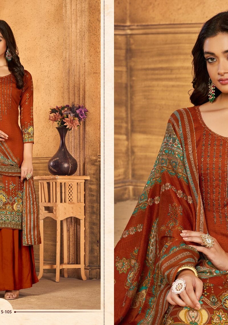 Gul-E-Naaz Fyra Designing Soft Cotton Kashmiri Print With Embroidery