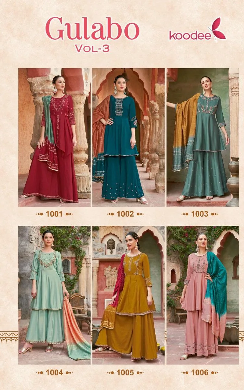 Gulabo Vol 3 Koodee Kurti Peplum Dupatta