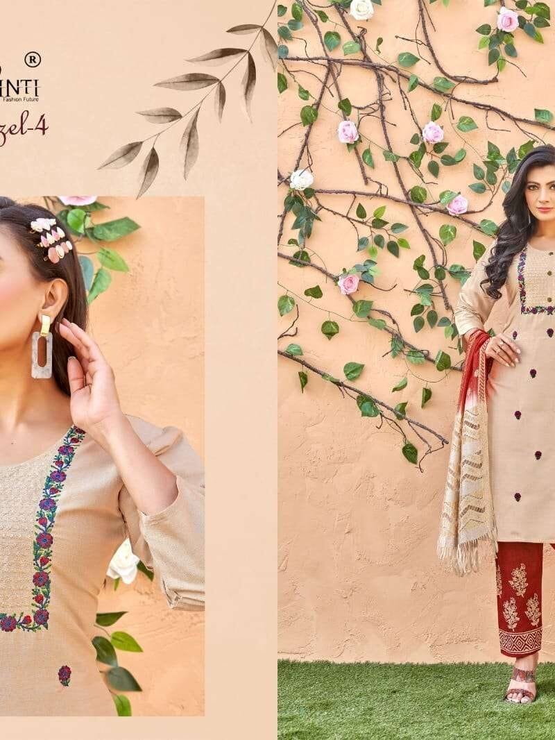 Hazel Vol 4 Kinti Readymade Top Pant And Duptta Set