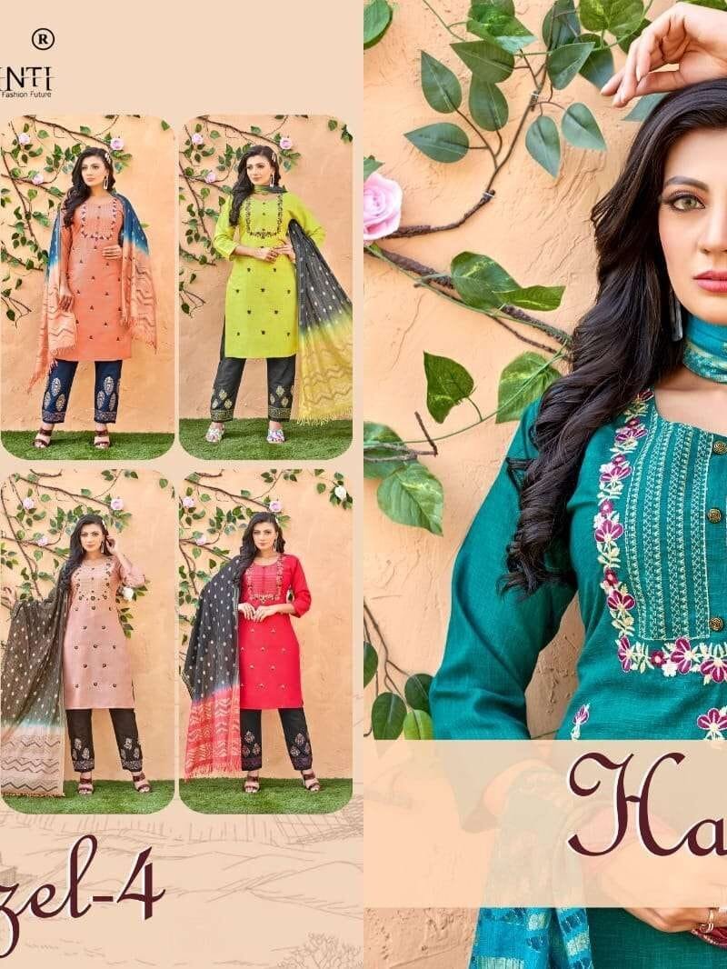Hazel Vol 4 Kinti Readymade Top Pant And Duptta Set
