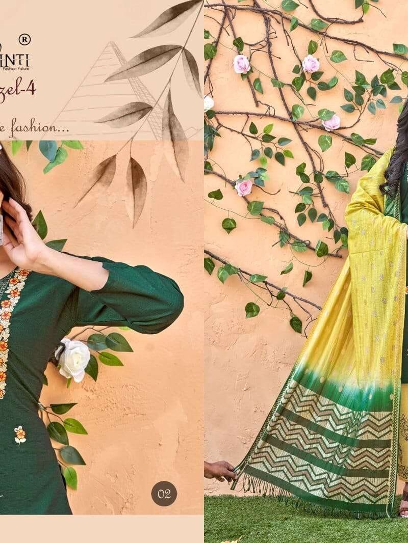 Hazel Vol 4 Kinti Readymade Top Pant And Duptta Set