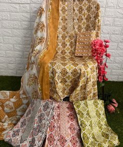 Heavy Cotton Printed Liza Embroidery Work Suits