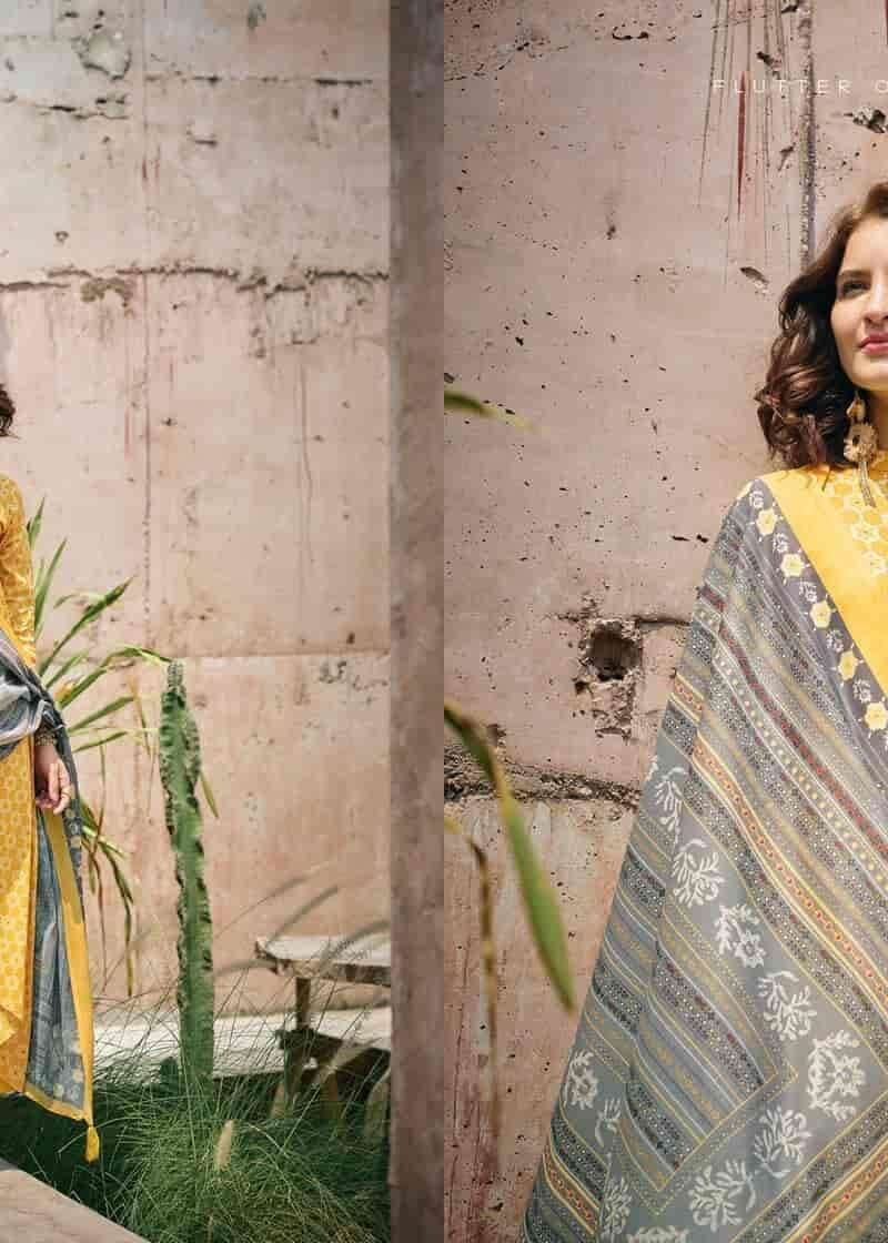 Ikat PRM Trendz Pure Lawn Cotton With Fancy Work
