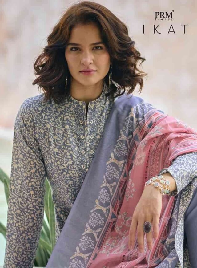 Ikat PRM Trendz Pure Lawn Cotton With Fancy Work