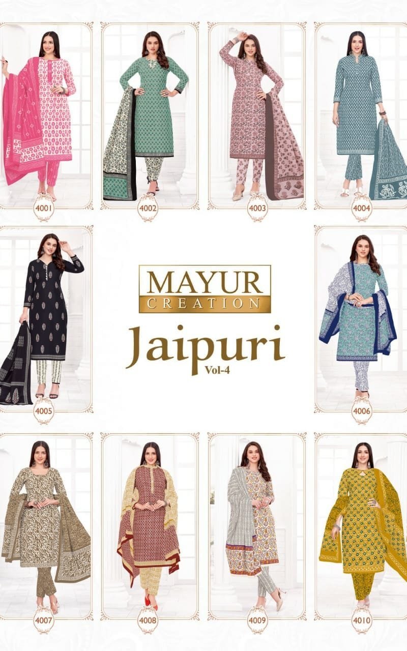 Jaipuri Vol 4 Mayur Wholesale Cotton Dress Material