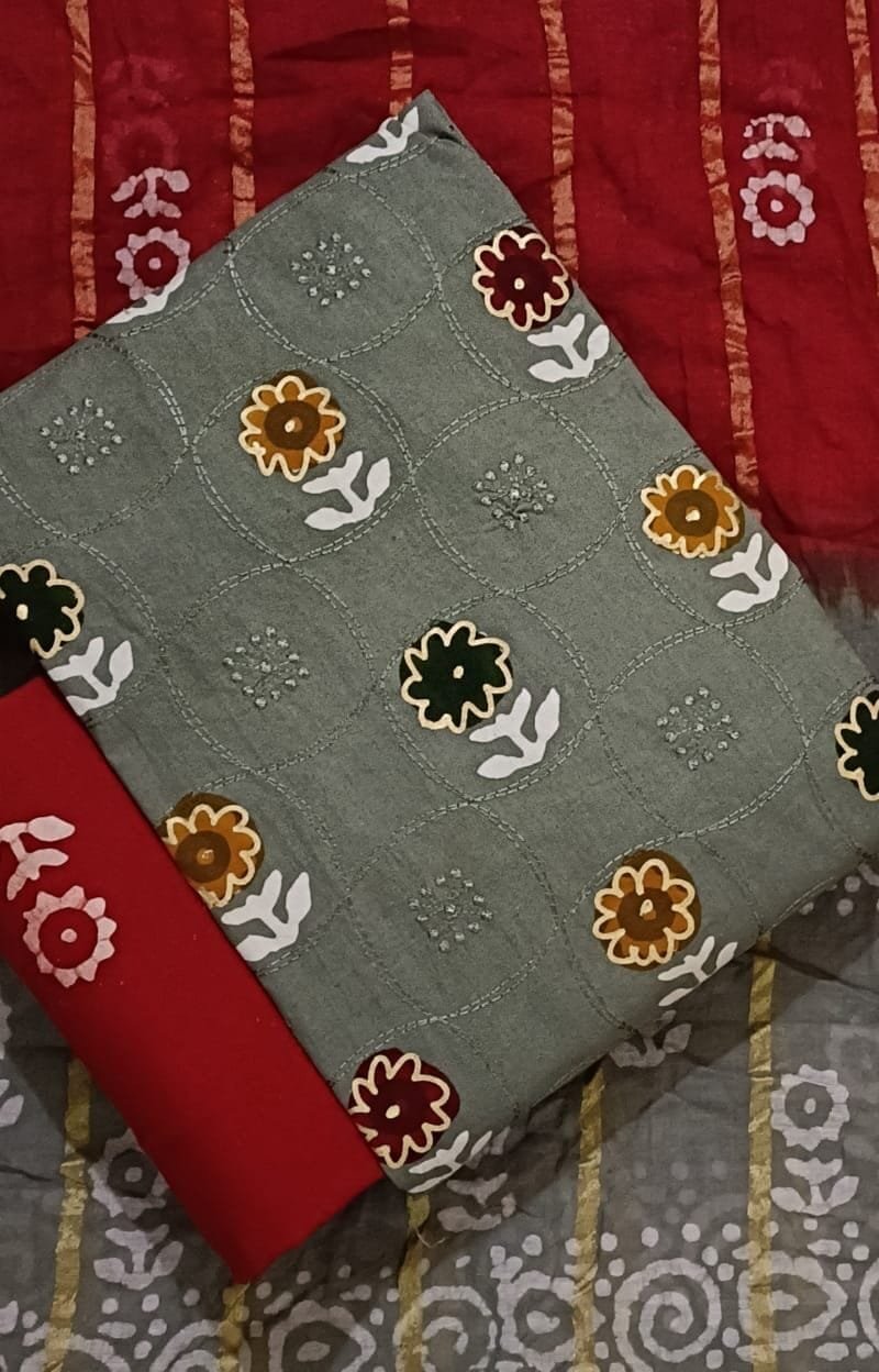 Jj Creation Premium Multi Gold Batik Work