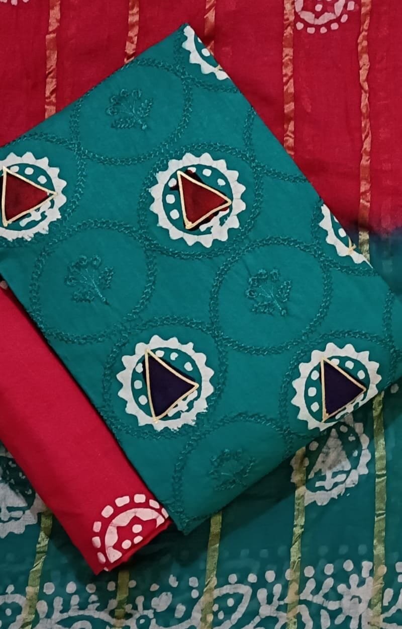Jj Creation Premium Multi Gold Batik Work