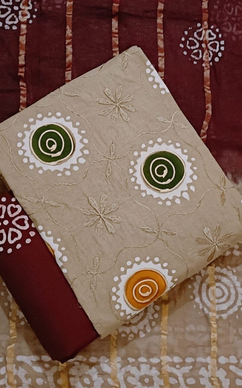 Jj Creation Premium Multi Gold Batik Work