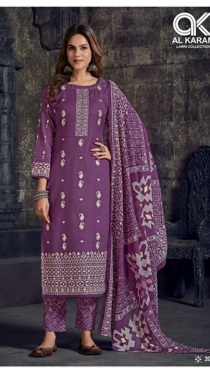 Johra Premium Collection Vol 2 Al Karam Wholesale Cotton Dress Material