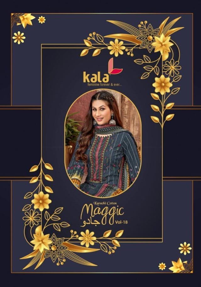 Kala Maggic Vol 18 Karachi Cotton Wholesale Cotton Dress Material