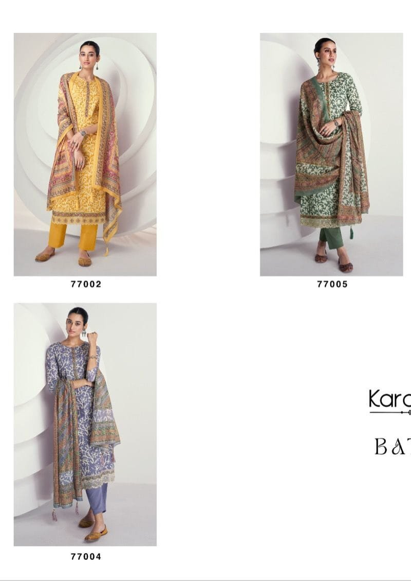 Kesar Batik Karachi Prints Pure Cambric Lawn Printed With Embroidery Work