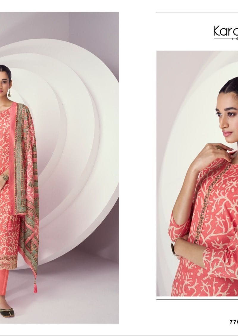 Kesar Batik Karachi Prints Pure Cambric Lawn Printed With Embroidery Work