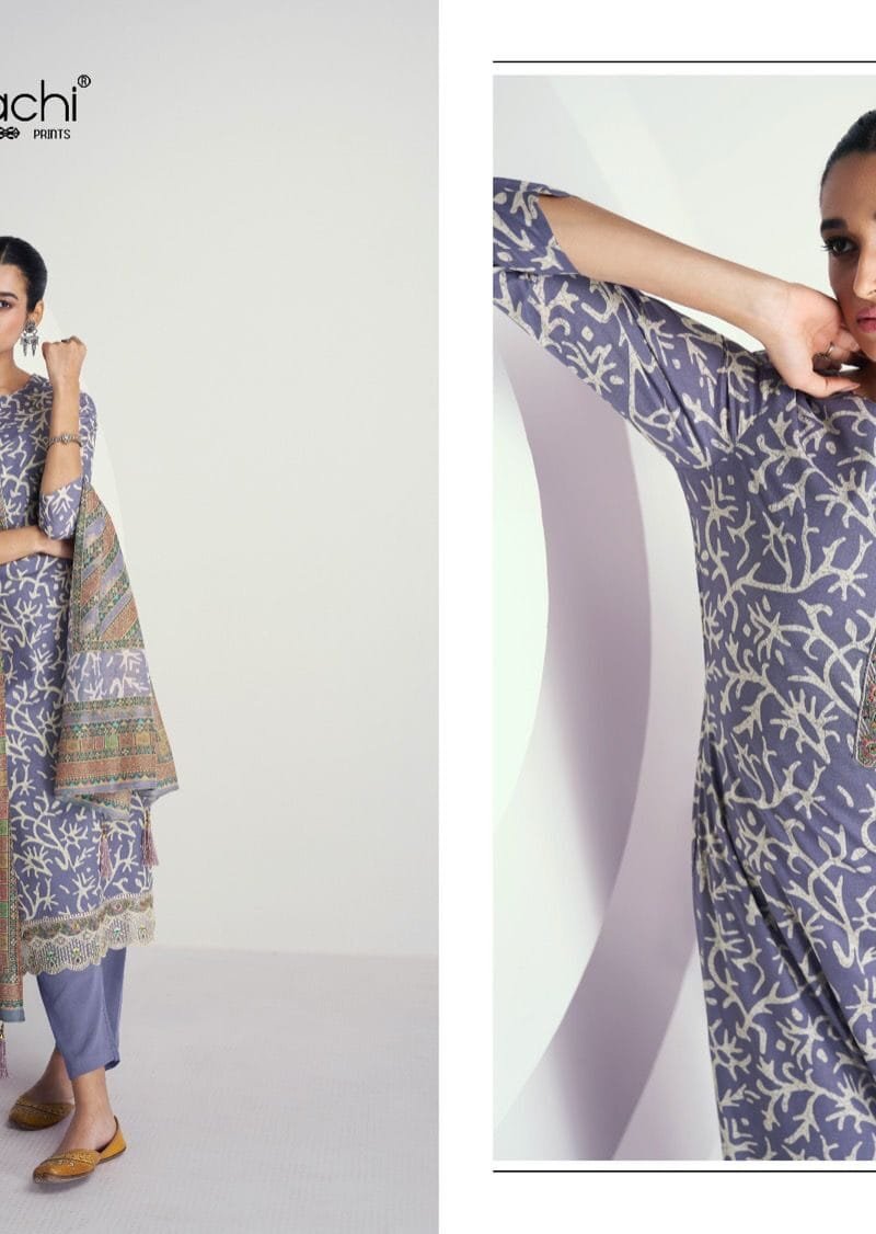 Kesar Batik Karachi Prints Pure Cambric Lawn Printed With Embroidery Work