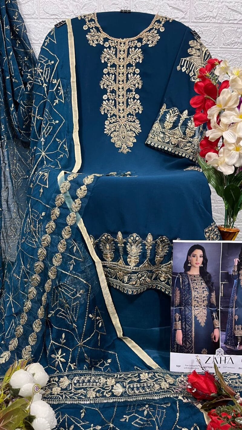 Khushbu Vol 3 Zaha Georgette With Heavy Embroidered Suits