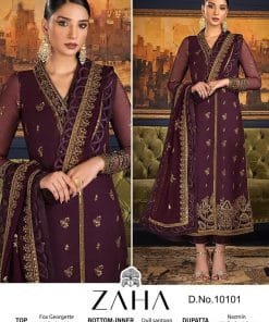 Khushbu Vol 3 Zaha Georgette With Heavy Embroidered Suits
