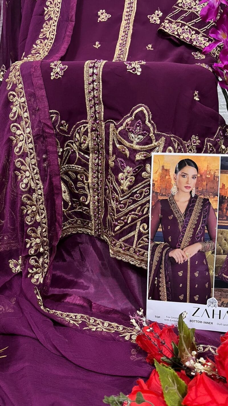 Khushbu Vol 3 Zaha Georgette With Heavy Embroidered Suits