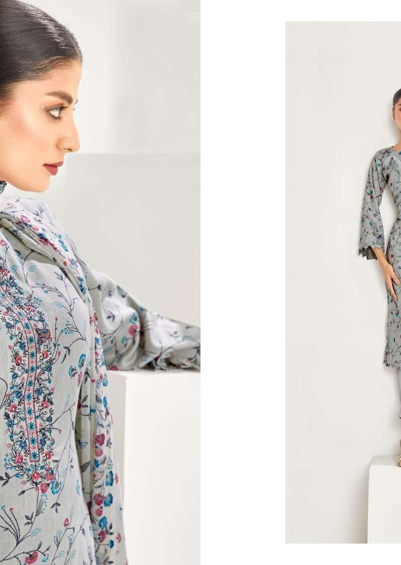 Khwaish Zulfat Designer Suits Wholesale Pure Jam Cotton Dress Material