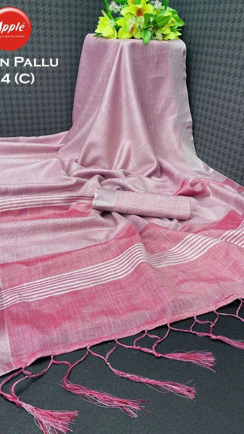Linen Pallu 04 Linen Wholesale Saree Collection