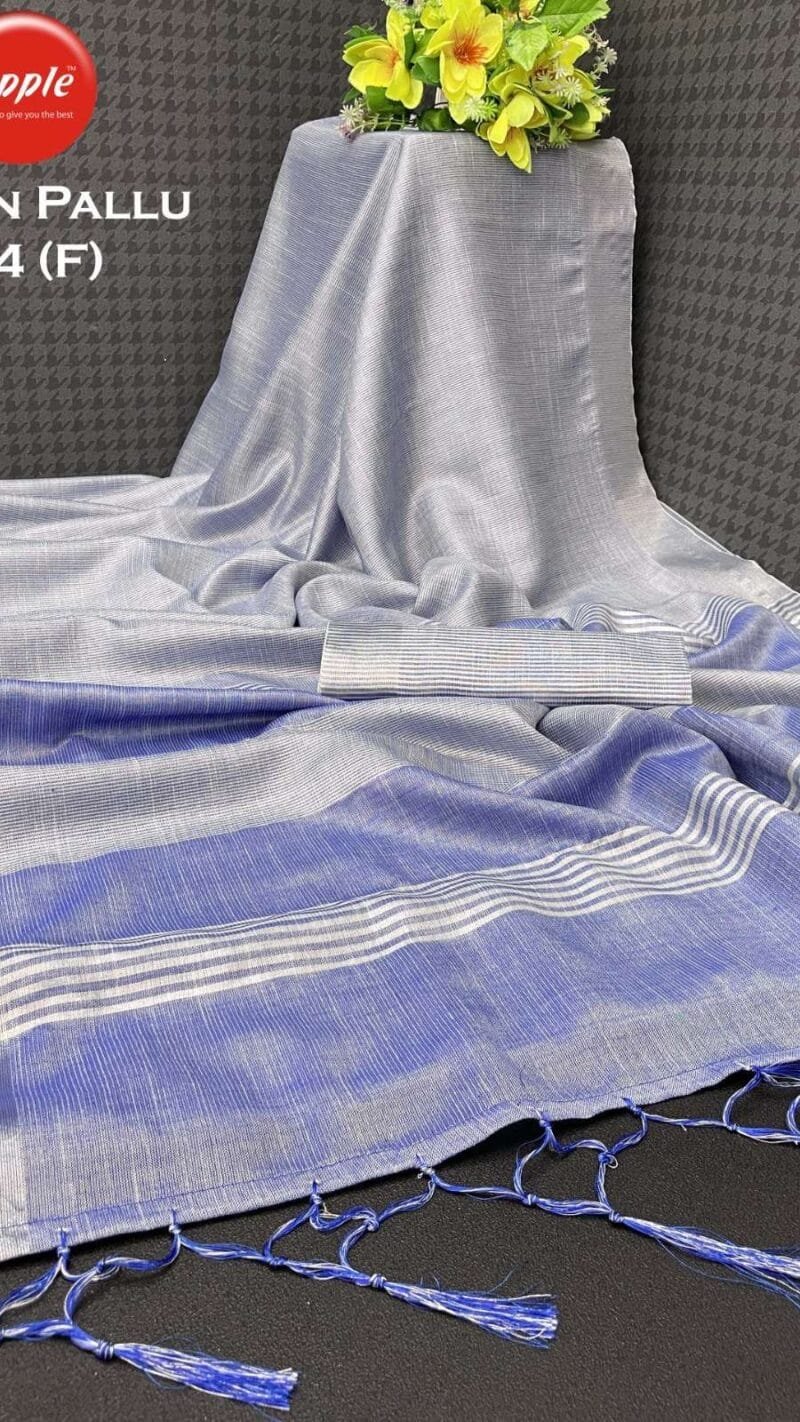 Linen Pallu 04 Linen Wholesale Saree Collection