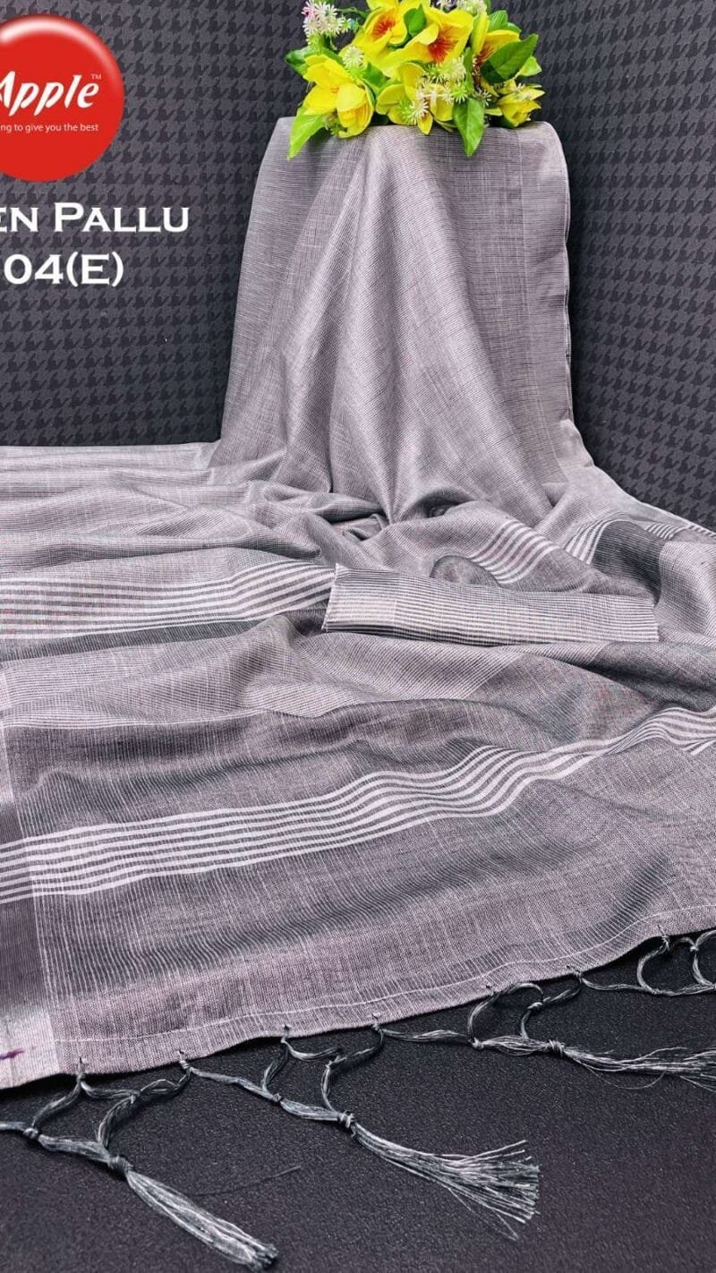 Linen Pallu 04 Linen Wholesale Saree Collection