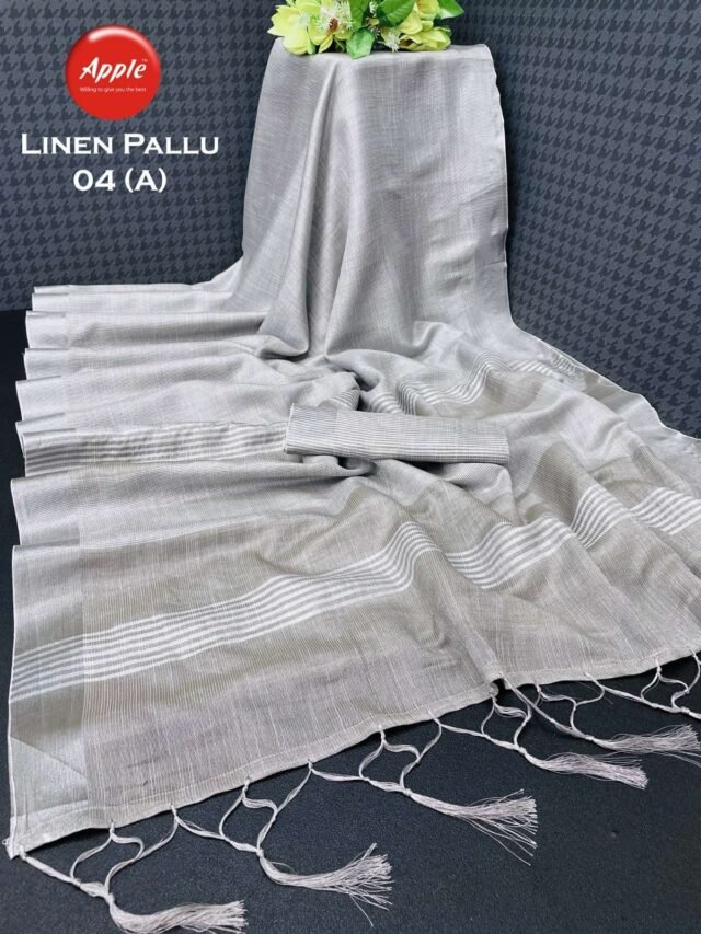 Linen Pallu 04 Linen Wholesale Saree Collection