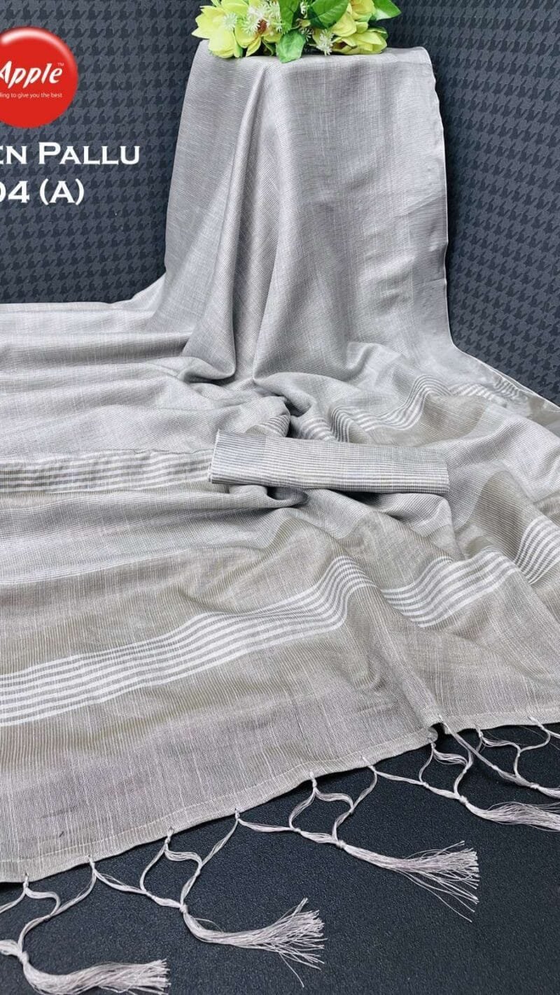 Linen Pallu 04 Linen Wholesale Saree Collection