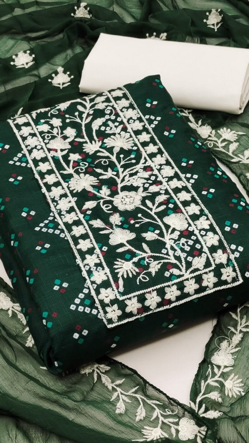 Magic Slub Print With Work Wholesale Cotton Dress Material