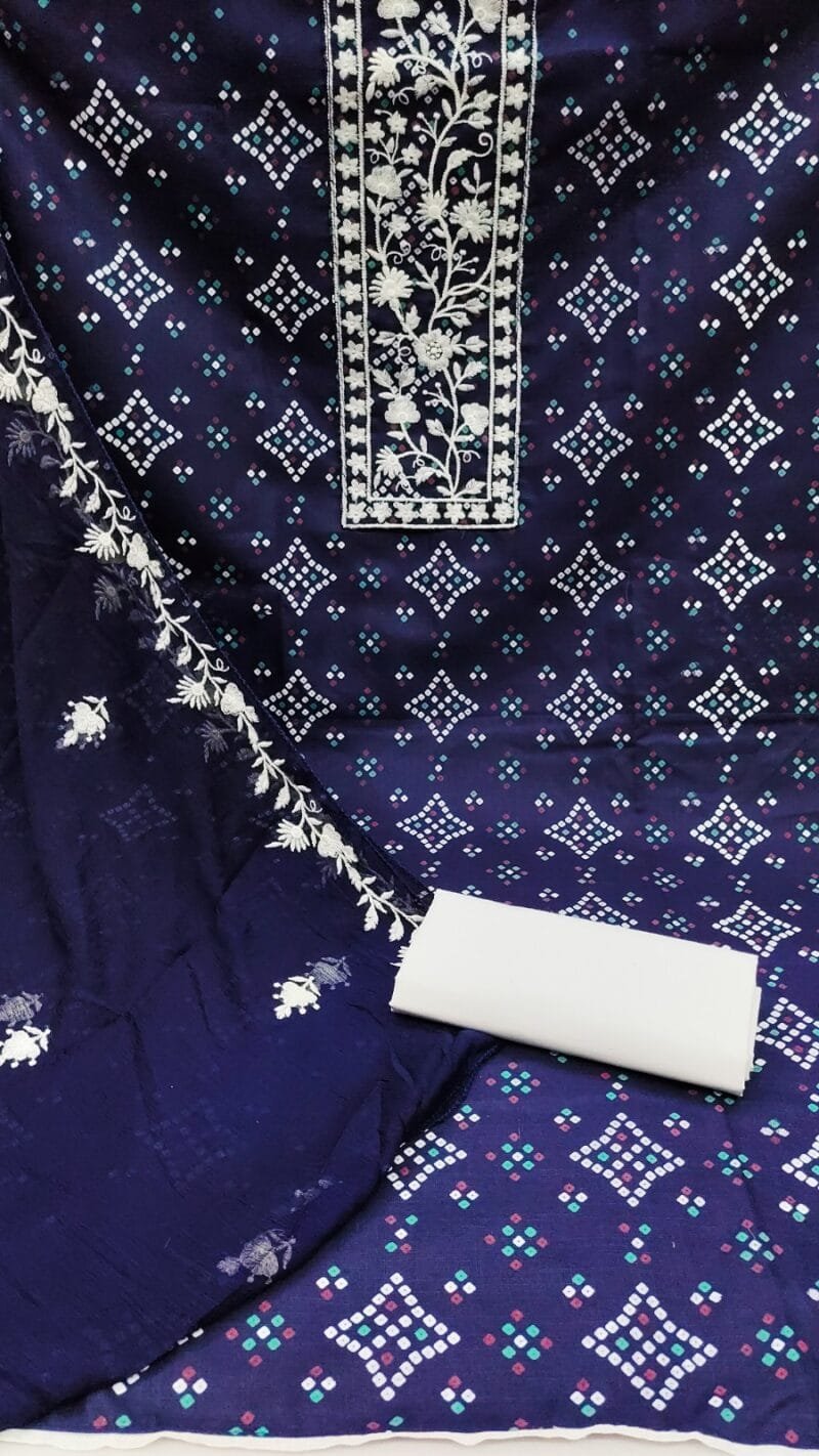 Magic Slub Print With Work Wholesale Cotton Dress Material