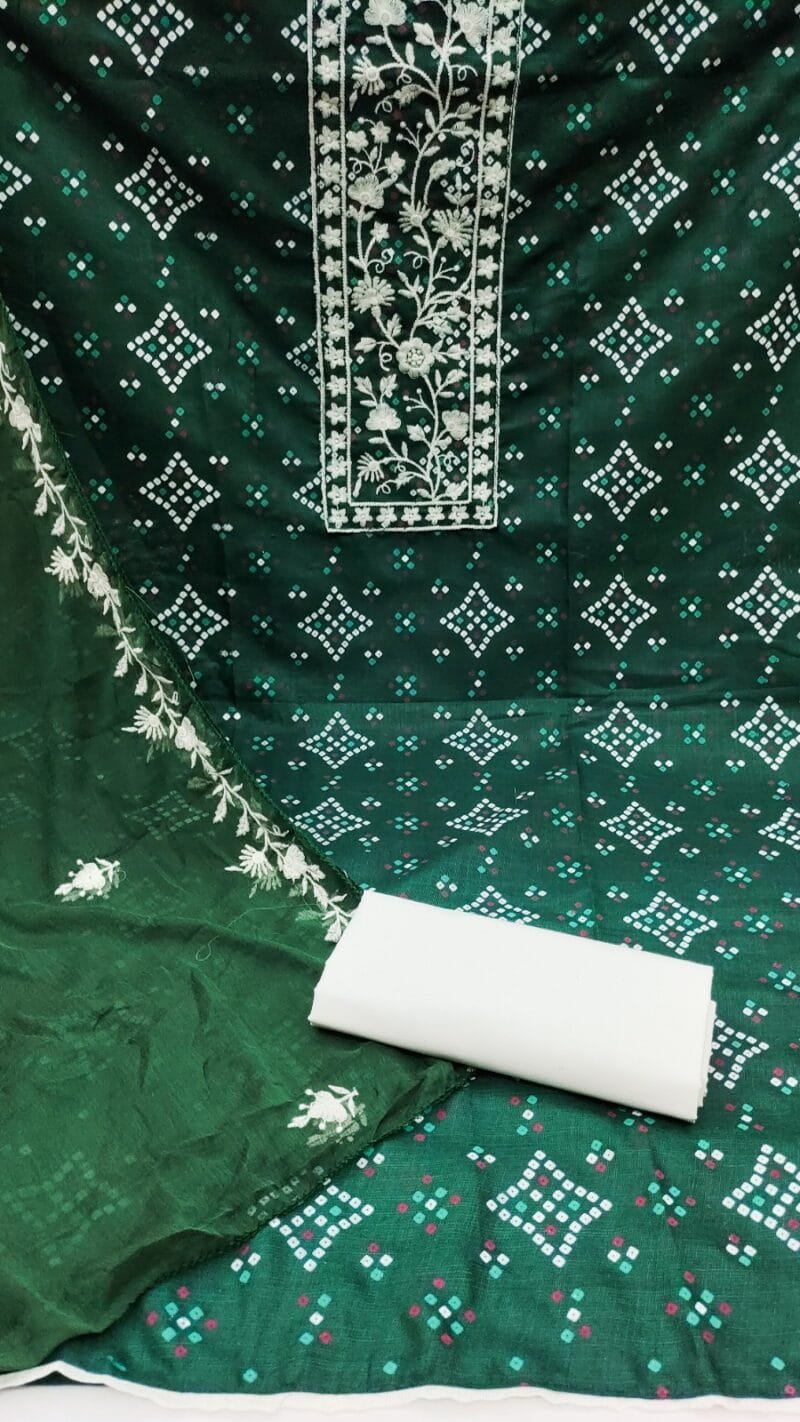 Magic Slub Print With Work Wholesale Cotton Dress Material