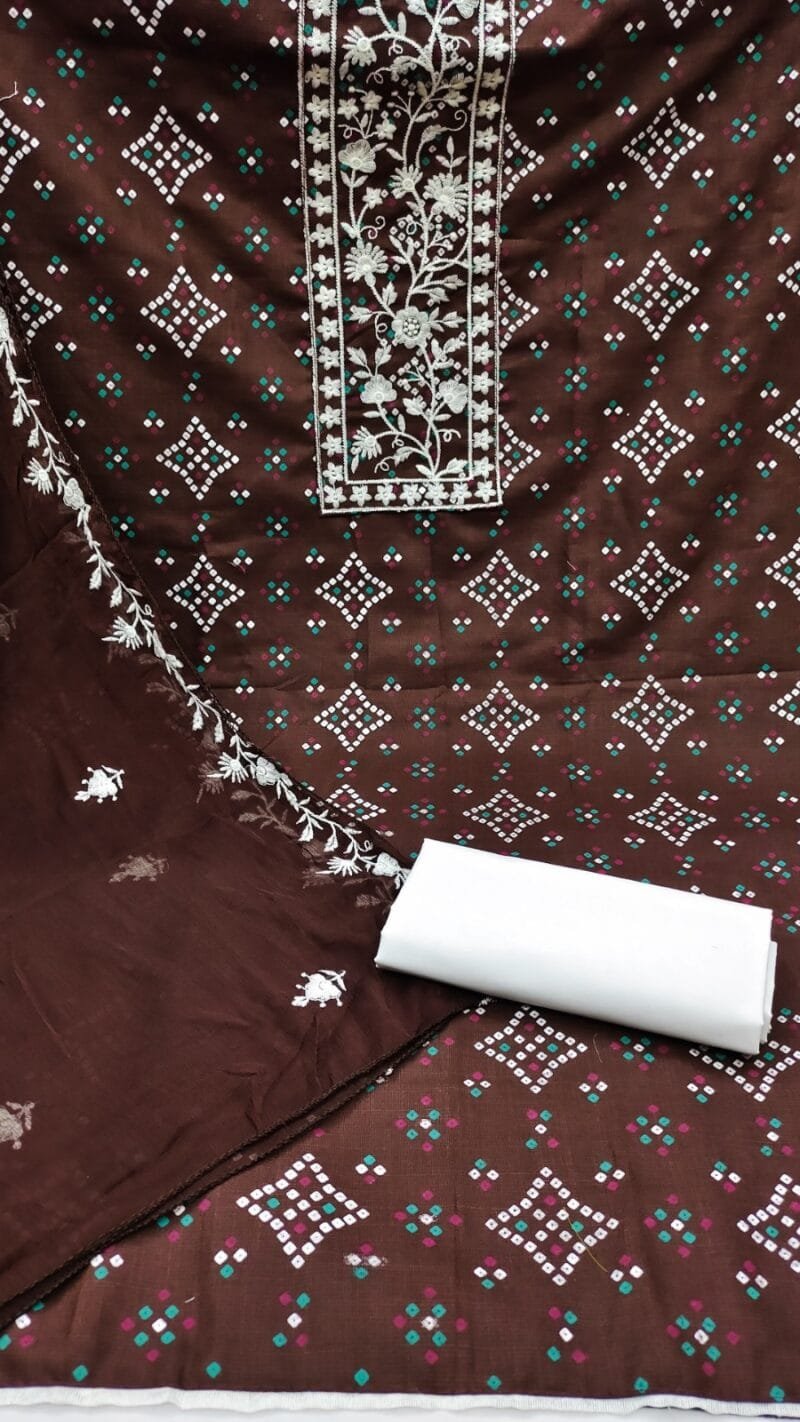 Magic Slub Print With Work Wholesale Cotton Dress Material
