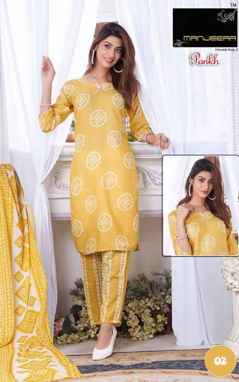 Manjeera Pankh Readymade Top Bottom Duppata