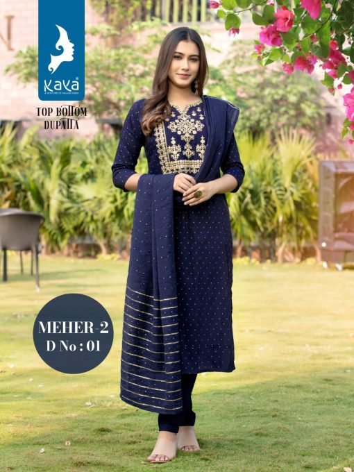 Meher 2 Kaya Readymade 3 Piece Catalogue