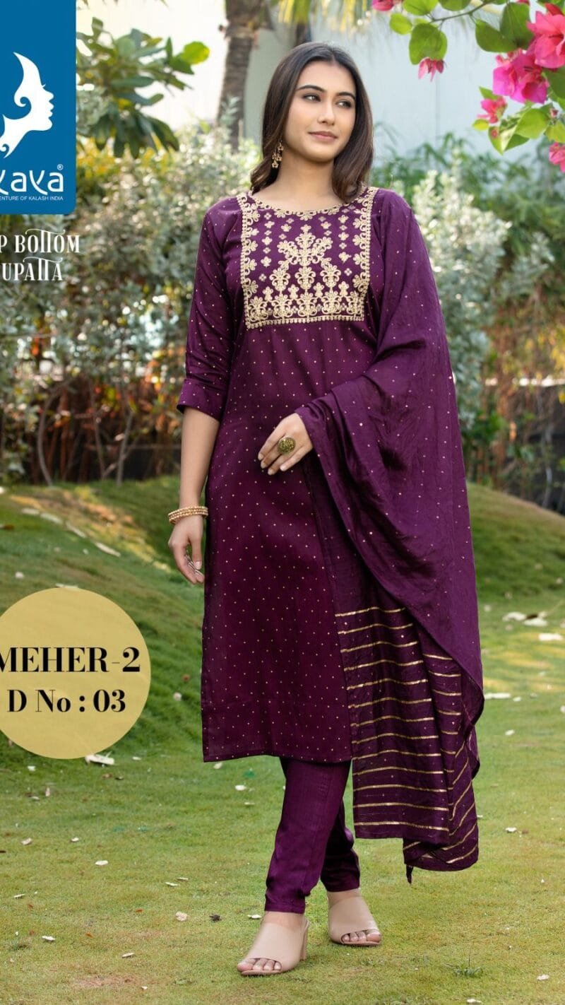 Meher 2 Kaya Readymade 3 Piece Catalogue