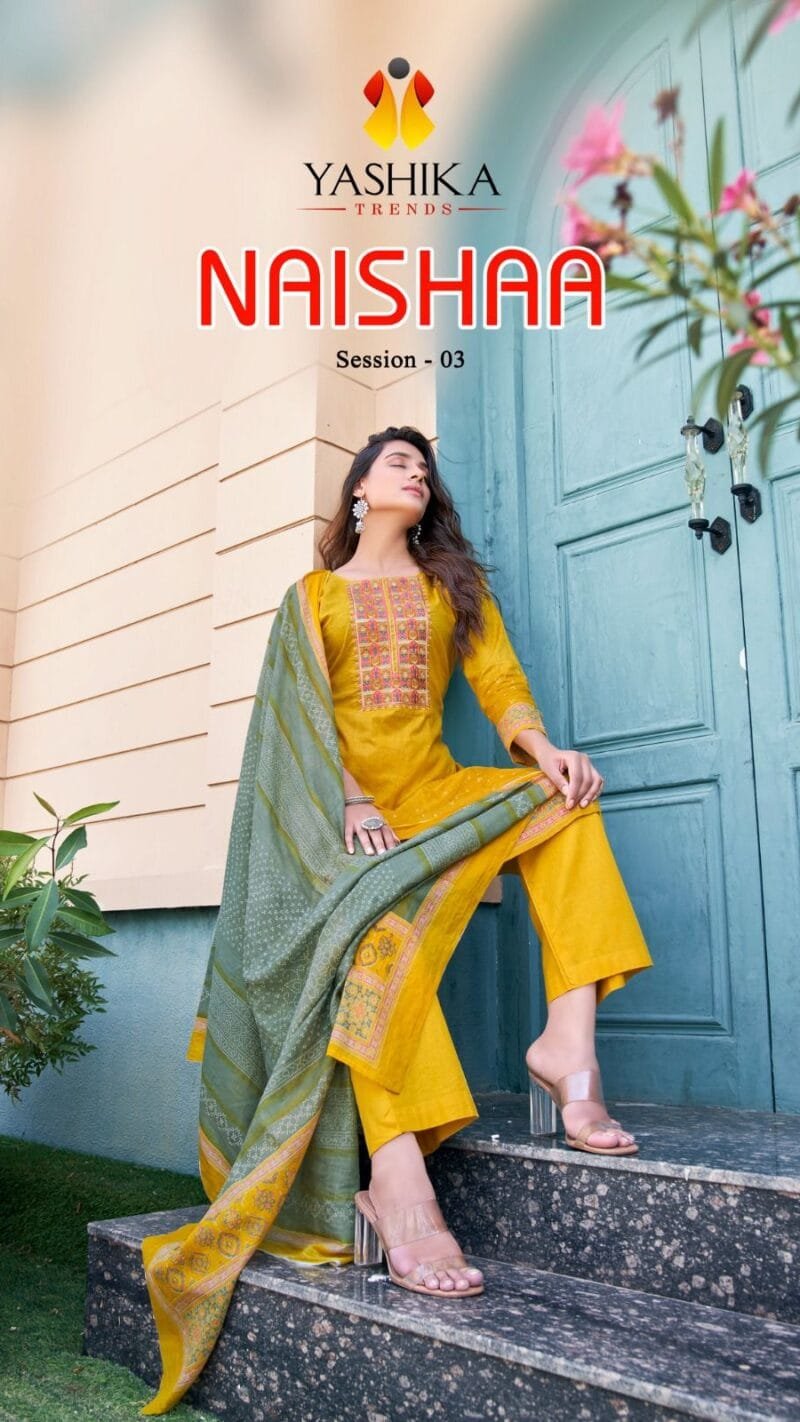 Naishaa Session 3 Yashika Trends Neck Embroidery Suits